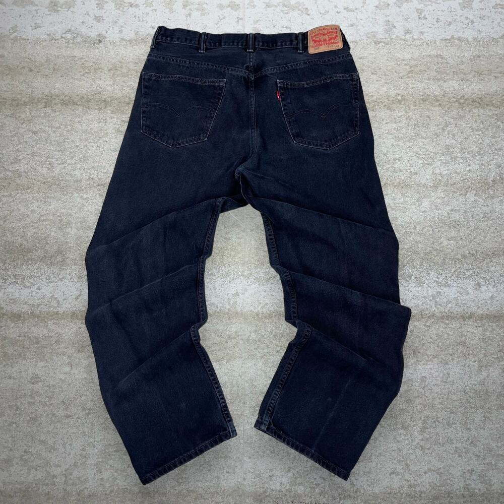 Vintage Y2K Levis Jeans 550 38x34 Relaxed Fit Jet Black Wash Denim Red Tab